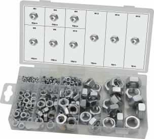 Ecrou hexagonal de M3 à M16 - 6 coffrets de 243 pcs