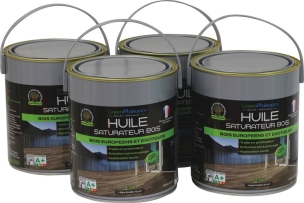 Huile saturateur spéciale terrasse en bois - lot de 4 pots de 2,5L
