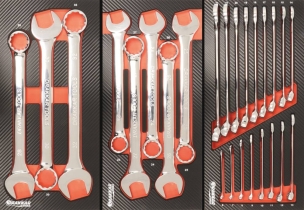 Servante d'atelier 7 tiroirs composée de 191 outils - modules finition carbone Servante d'atelier 7 tiroirs composée de 191 outils - modules finition carbone