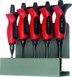 Chasse-goupilles 3-4-5-6-8mm avec manche bi-matière - présentoir de 5pcs