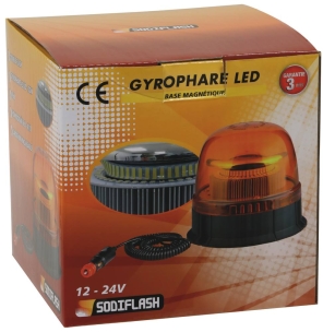 Gyrophare LED double flash 12/24V base magnétique