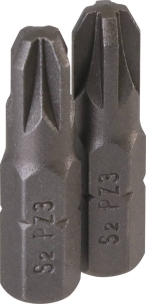 Embout hexagonal 1/4"x25mm avec empreinte Pozidriv® PZ3 - lot de 2 pcs