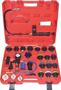Testeur et remplissage pneumatique de système de refroidissement - coffret de 28 pcs
