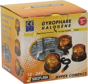 Gyrophare halogène 23W 12/24V sur tige flexible