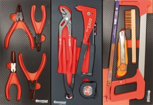 Servante d'atelier 7 tiroirs composée de 180 outils - modules carbone