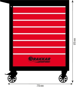 Servante d'atelier 8 tiroirs avec plan de travail en ABS 770x465x970mm