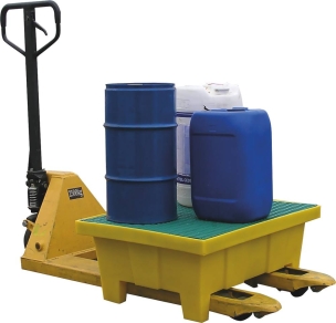 Bac de rétention 70L 100% PE avec pieds et caillebotis