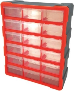 Armoire de rangement plastique 18 tiroirs 380x160x470mm