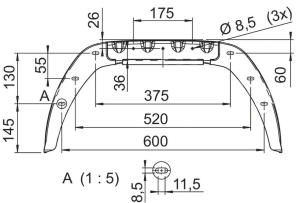 Garde-boue plastique noir 10"