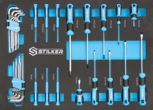 Servante d'atelier 7 tiroirs composée de 153 outils - modules mousse