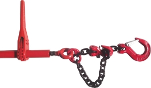 Tendeur d'arrimage à cliquet 6,3T 3,5m avec chaîne 10mm ajustable et 2 crochets