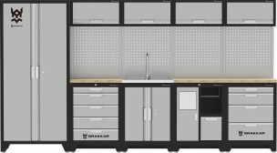 Mobilier d'atelier 5 éléments évier hêtre