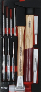 Module mousse 395x178mm métal marteau/burin/chasse-goupille - 11 pcs