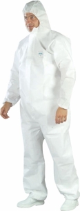 Combinaison de protection jetable SMS avec capuche type 5/6 65 g/m² blanche XXL - lot de 25 pcs