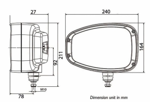 Phare avant LED 12/24V 5 fonctions avec clignotant droit homologué sur route