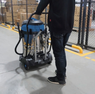 Aspirateur eau et poussière 60L 230V 2400W cuve inox basculante/2 moteurs