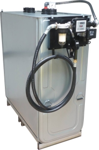 Cuve de stockage gasoil galvanisée 1500L double paroi avec station à gasoil 230V 70 l/min et pistolet automatique/compteur/filtre transparent