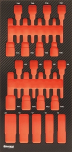 Module mousse 402x189mm carbone vide pour douilles longues/embouts Torx® et hexagonal