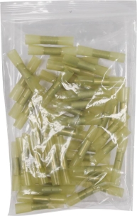 Cosse jonction bout à bout isolée thermorétractable jaune - lot de 50 pcs