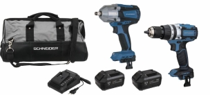 Pack 20V perceuse visseuse à percu 65Nm-clé à choc 1/2" 20V 610/800Nm brushless-2 batteries Li-ion 5Ah - sac de transport