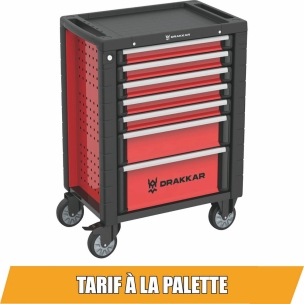 Servante d'atelier 7 tiroirs rouge/noir 725x465x930mm