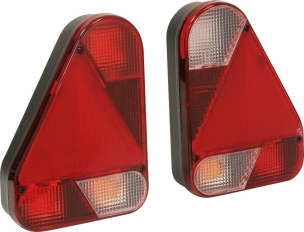 Feu arrière vertical 12V 5 fonctions avec triangle - lot droit + gauche 160x220mm