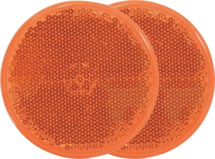 Catadioptre rond 60mm orange adhésif - blister de 2 pcs