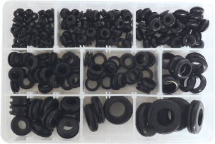 Oeillet passe-câble/passe-fils en caoutchouc - coffret 210 pcs