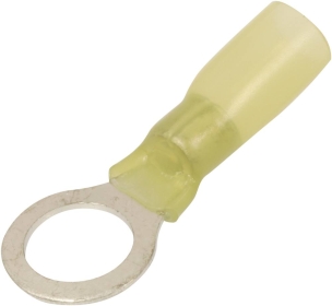 Cosse à oeil isolée thermorétractable jaune M10 - lot de 10 pcs