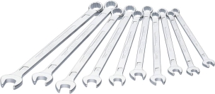 Clés mixtes de 10 à 19mm tête polie - lot de 10 pcs