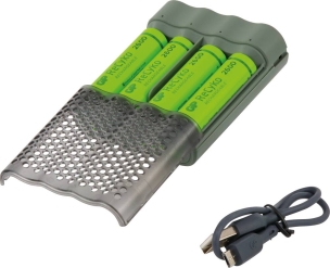 Chargeur USB ultra rapide avec 4 piles rechargeables AA/HR06 2600mAh