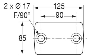 Chape mixte d'attelage 3,5T avec axe à boule 2 trous 17mm entraxe 90mm