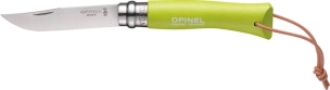 Couteau N°7 vert pomme avec lien en cuir