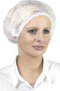 Charlotte blanche jetable avec élastique de serrage 530mm - lot de 100 pcs