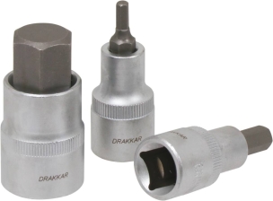 Douilles tournevis 1/2" avec embout 55mm hexagonal de 4 à 19mm - coffret métallique de 10 pcs