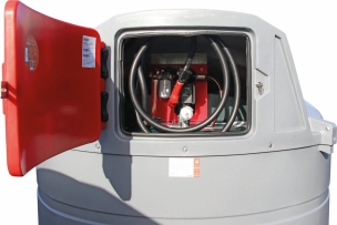 Cuve de stockage gasoil PEHD 5000L DP avec armoire intégrée pour station à gasoil 230V 100 l/min pistolet automatique/compteur/filtre