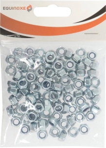 Ecrou hexagonal autofreiné zingué blanc M5 DIN 985 - sachet de 100 pcs