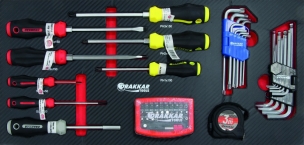 Coffre de servante 4 tiroirs composé de 192 outils - modules finition carbone