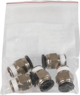 Raccord instantané métallique droit mâle conique 3/8" pour tuyau rilsan 12mm - lot de 5 pcs