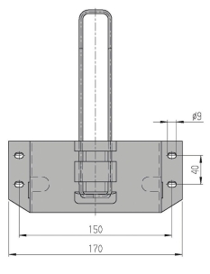 Bride acier pour cale poids lourds 1600kg