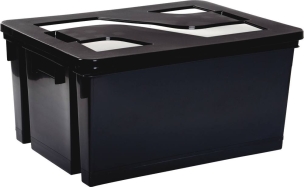 Bac de rangement renforcé gris 50L avec couvercle 560x410x295mm