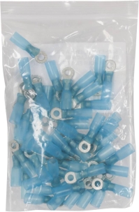 Cosse à oeil isolée thermorétractable bleue M4 - lot de 50 pcs