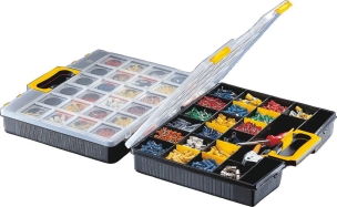 Mallette de rangement double 2x26 cases modulables 375x320x120mm