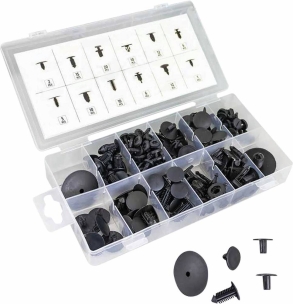 Clips de fixation en PVC - pour tapisserie Renault-Dacia - présentoir de 6 coffrets de 109 pcs