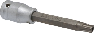 Douille tournevis 1/2" avec embout 100mm Torx® alésé TT10