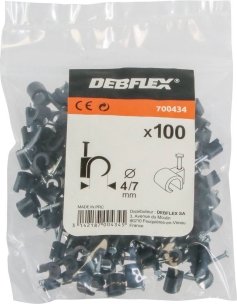 Attaches-fils/pontet PVC noir 4 à 7mm - lot de 100 pcs