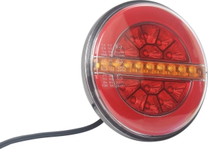 Feu arrière rond droit LED 12/24V 3 fonctions dynamique 136mm