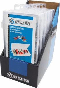 Pince crocodile gainée rouge et noire assortiment - 6 coffrets de 28 pcs