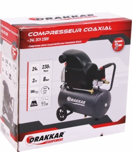 Compresseur coaxial 24L 8 bar 2CV 230V