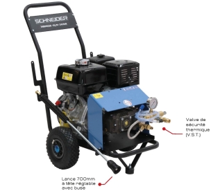Nettoyeur HP eau froide moteur thermique OHV 15 l/min 240 bar avec flexible 10m
